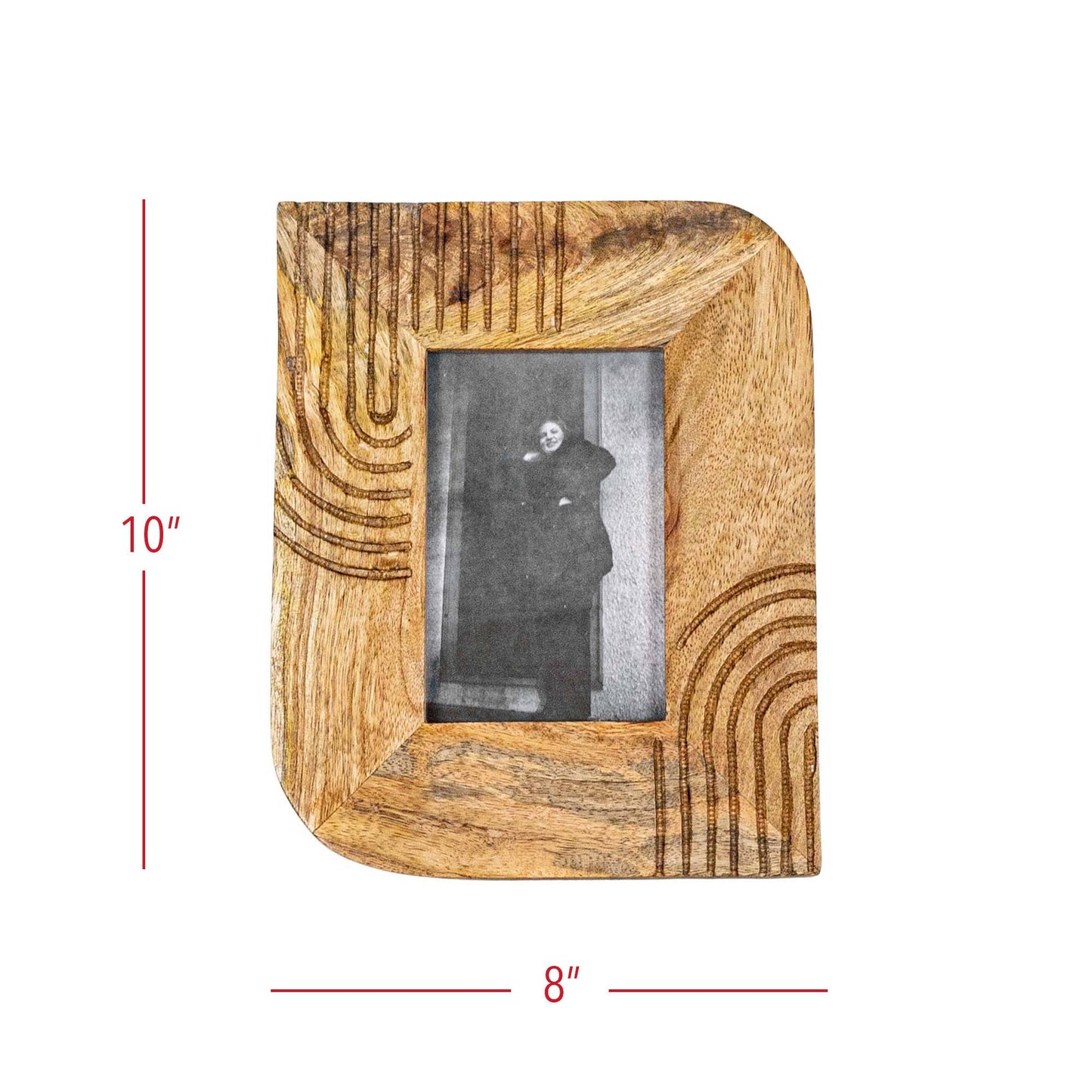 Mela 4x6 Photo Carved Arch Picture Frame Mango Wood
