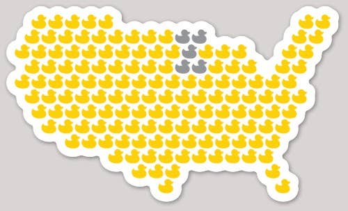 Sticker - Gray Duck U.S. Map