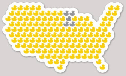 Sticker - Gray Duck U.S. Map