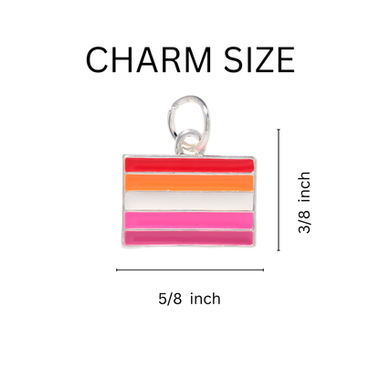 Lesbian Sunset Flag Split Ring Key Chains