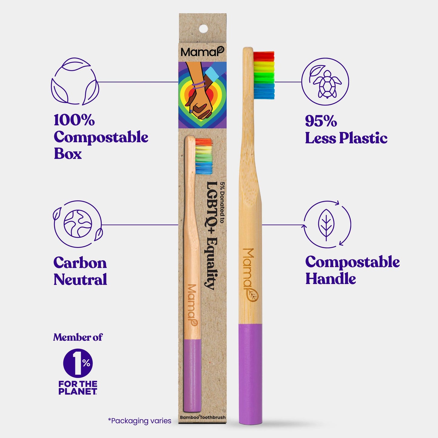 Purple LGBTQ Equality Bamboo Toothbrush