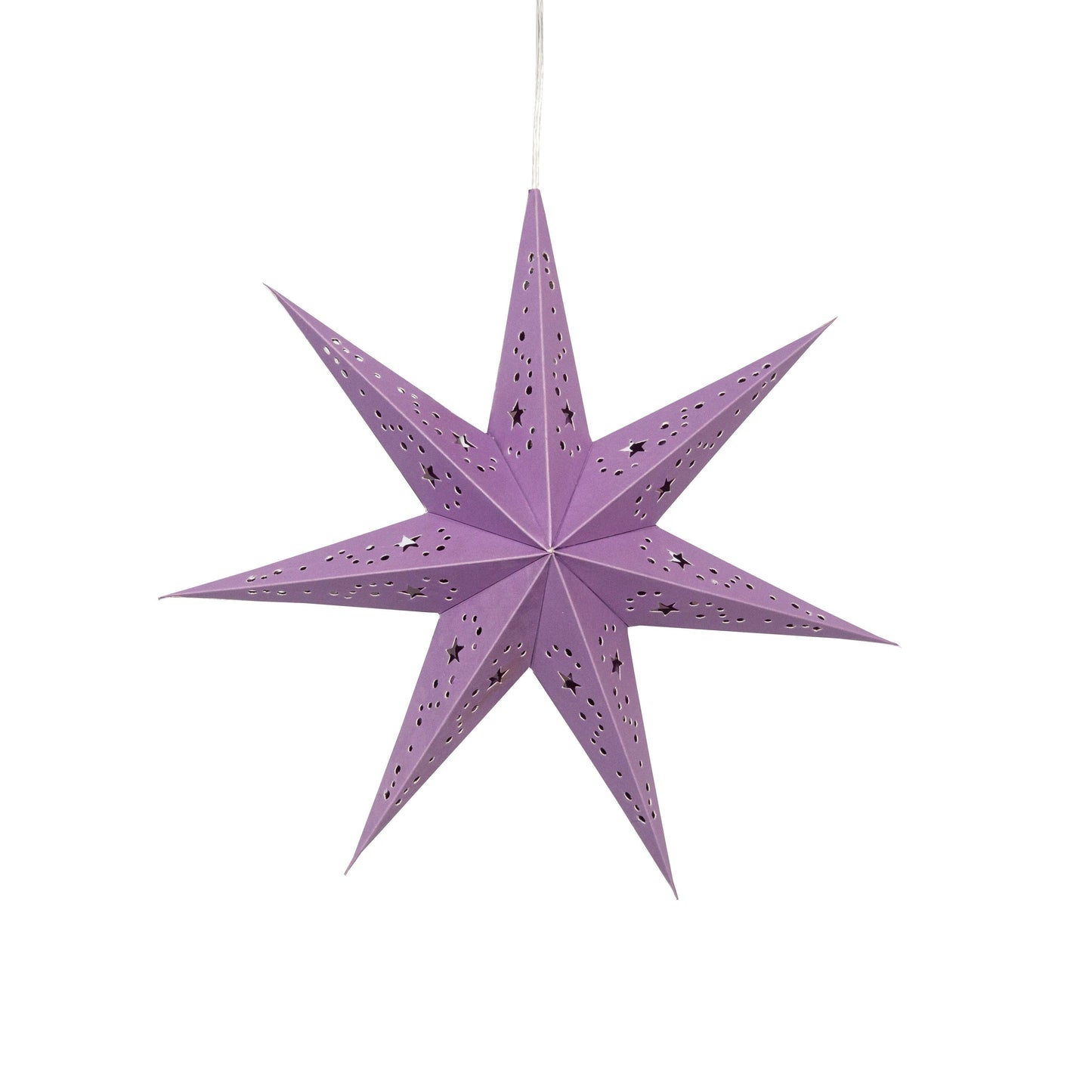 Twinkle Star 7 Point 9" Purple Paper Star Lantern Light