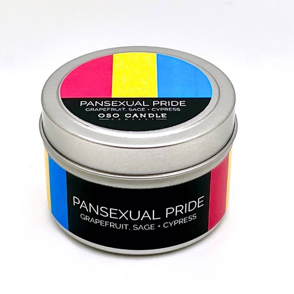 Pansexual Pride Flag Candle Tin - 3 oz Scented Candle Tin
