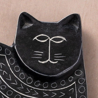 Giza Kitty Soapstone Ring Dish