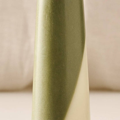 Esuk Green Tone Striped Palm Wax Cone Candle