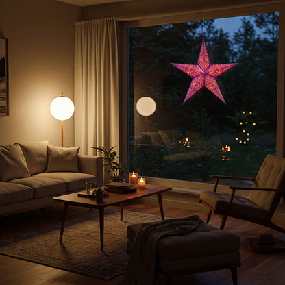 Cathedral ~5 P, 24, purple/violet Paper Starlight Lantern