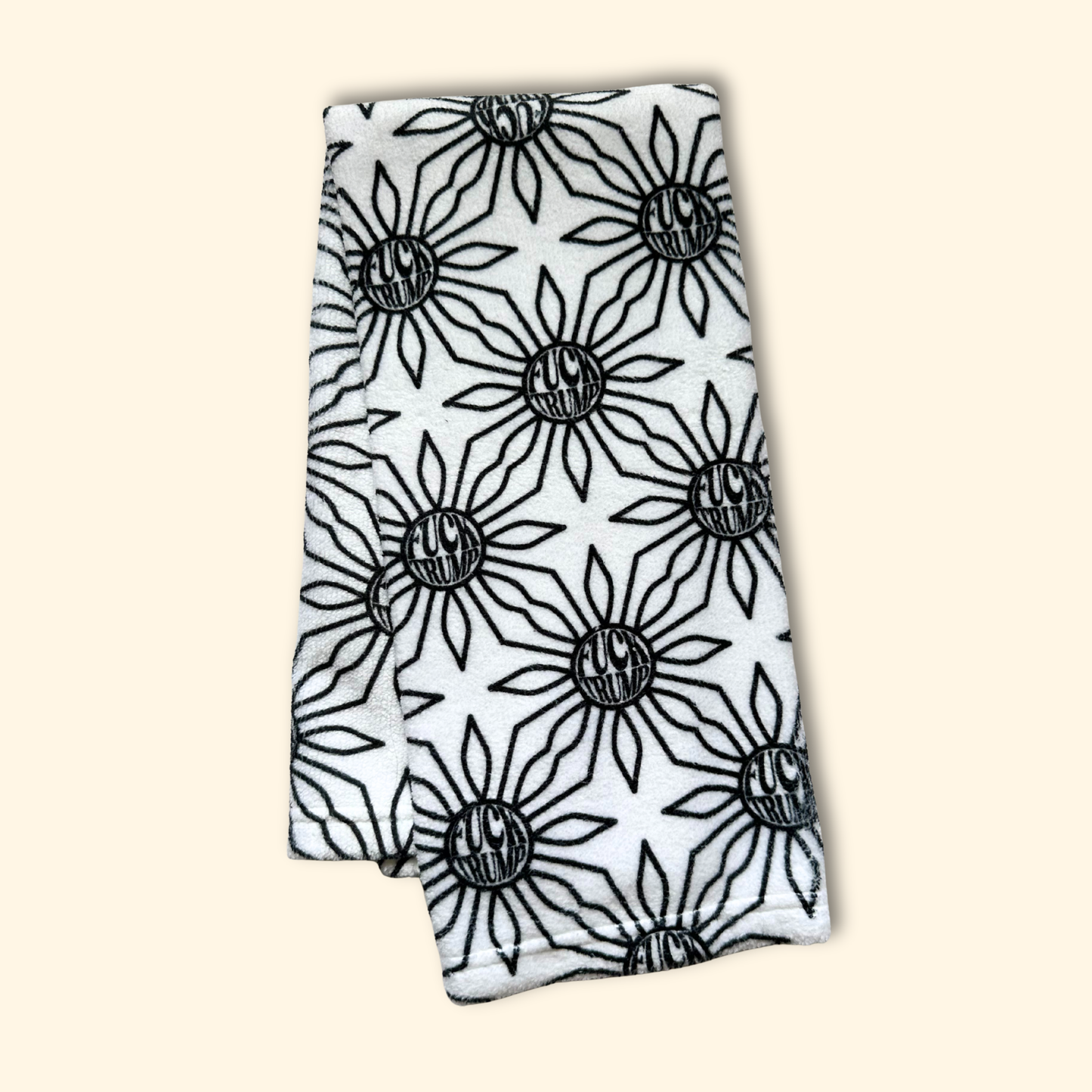 F*ck Trump Black and White Sun Hand Towel