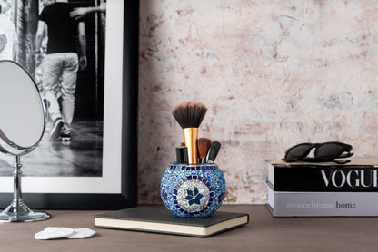 Mosaic Glass Candle Holders | Christmas Holiday Decor- multi-colored