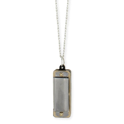 Silver Harmonica Necklace