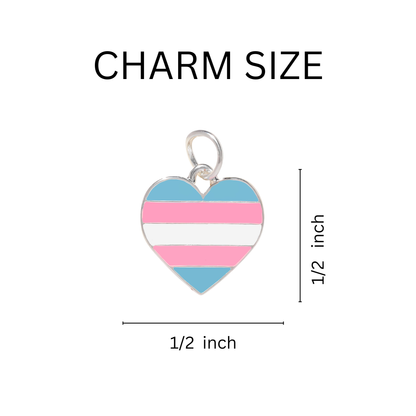 Transgender Heart Flag Split Ring Key Chains