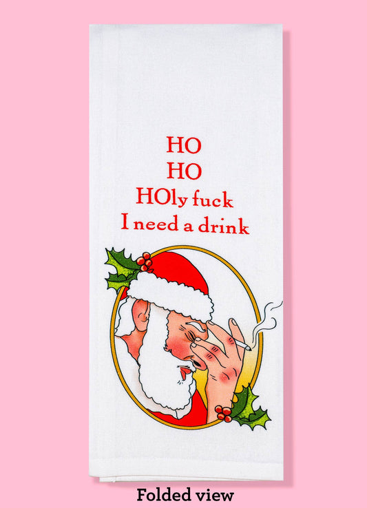 HO HO HOly Fuck Tea Towel Four Pack