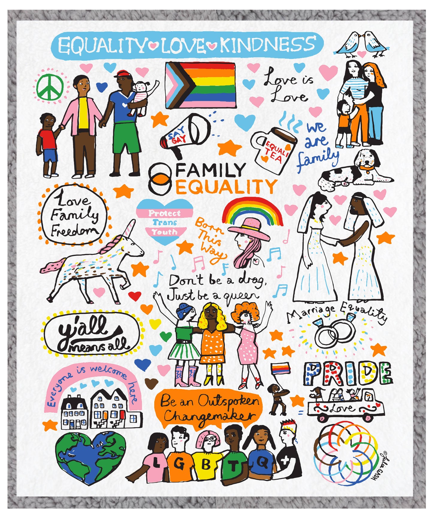 Family Equality Sherpa Blanket