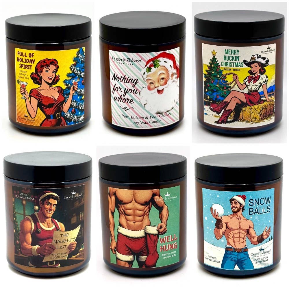 Queerly Beloved Holiday Candles- Well Hung