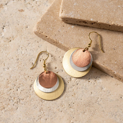 Jharana Layered Disc Earrings
