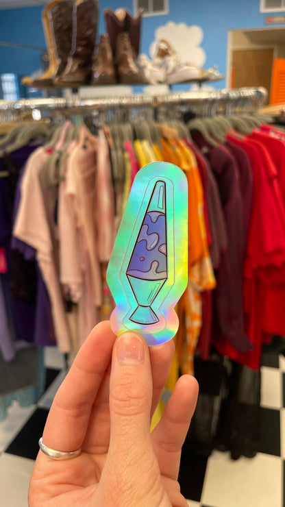 "Pink and Purple Lava Lamp" Holographic Sticker