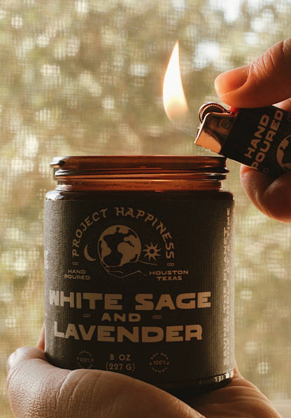 White Sage and Lavender Soy Candle - 8oz