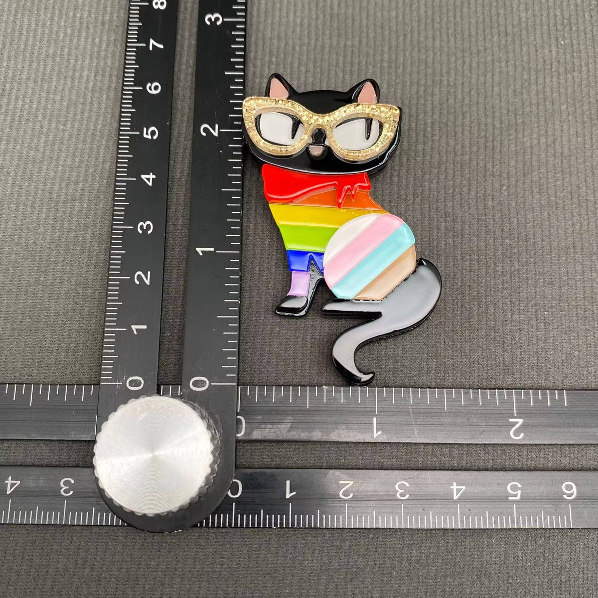 Colorful Acrylic Cat Brooch