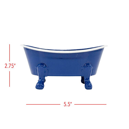 Blue Enamel Bathtub Metal Soap Dish