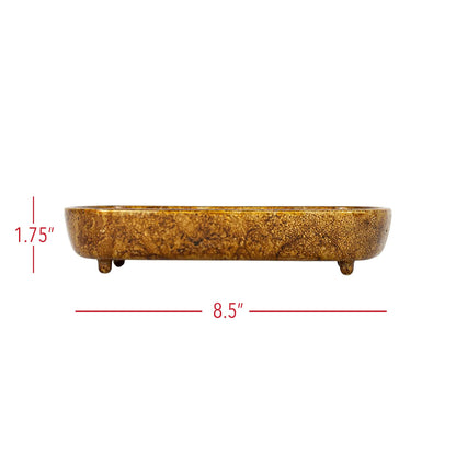 Ansel Antique Brass Footed Vanity Tray Cast Iron