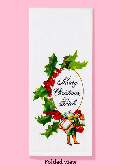 Merry Christmas Bitch Tea Towel Four Pack | Dishtowel