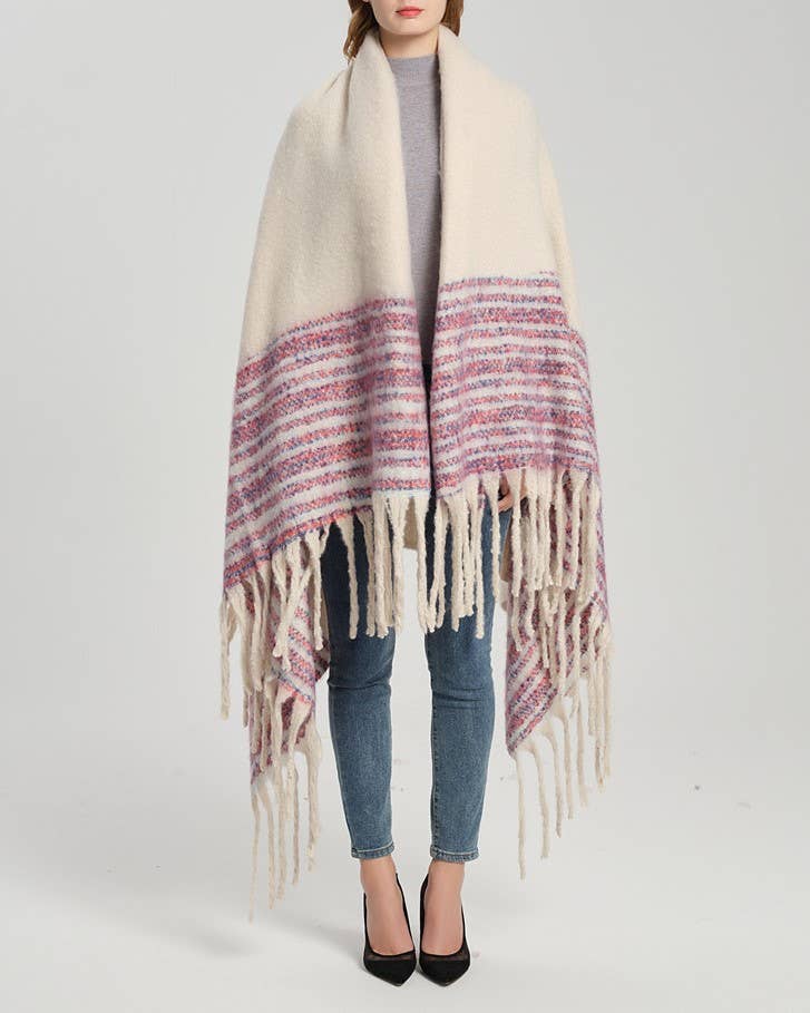 Soft & Cozy Boucle Knit Blanket with tassels