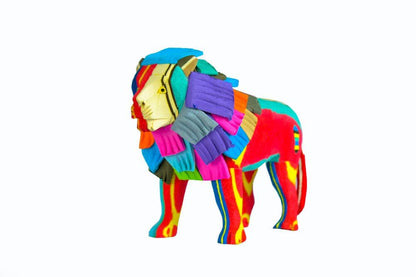 Recycled Lion Flip Flop Sculpture- colours vary
