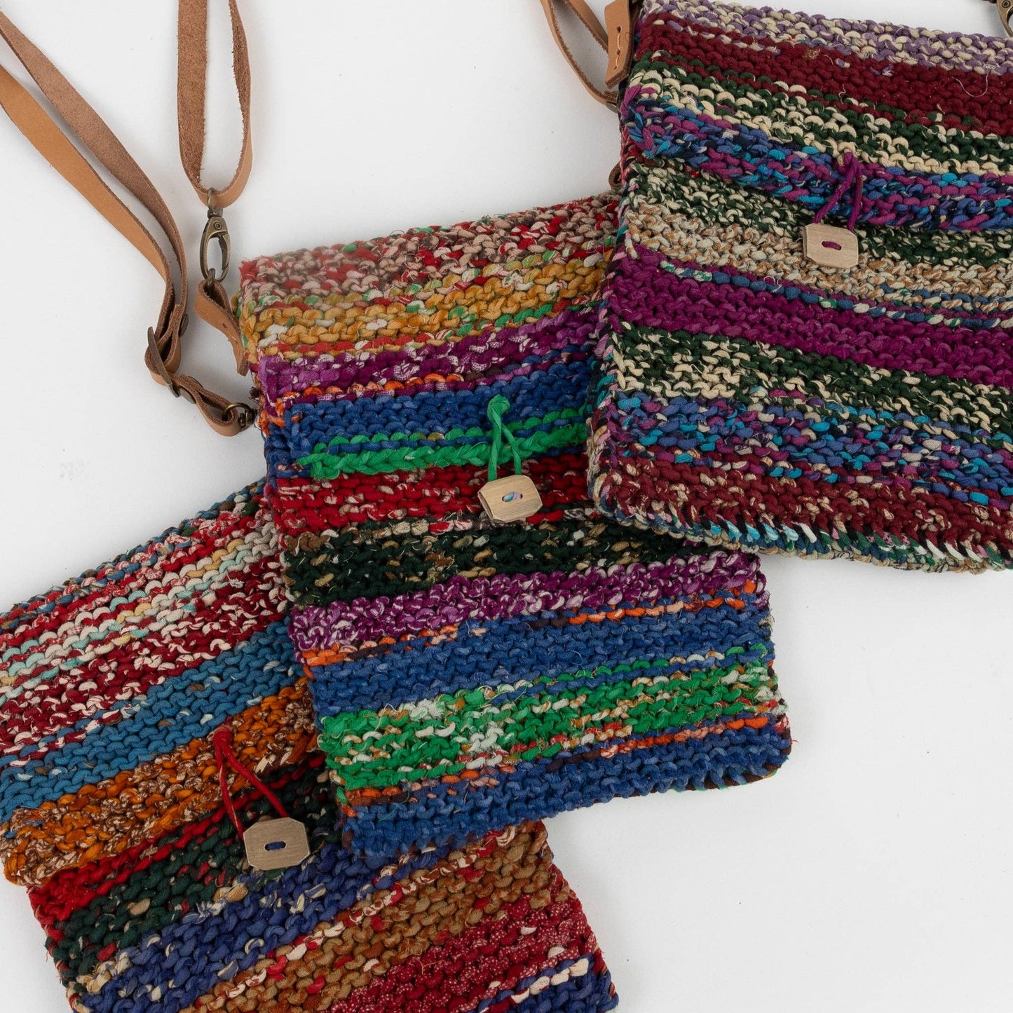 Naisha Sari Handknit Crossbody Bag - Assorted