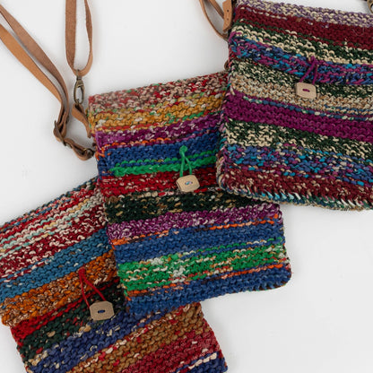 Naisha Sari Handknit Crossbody Bag - Assorted