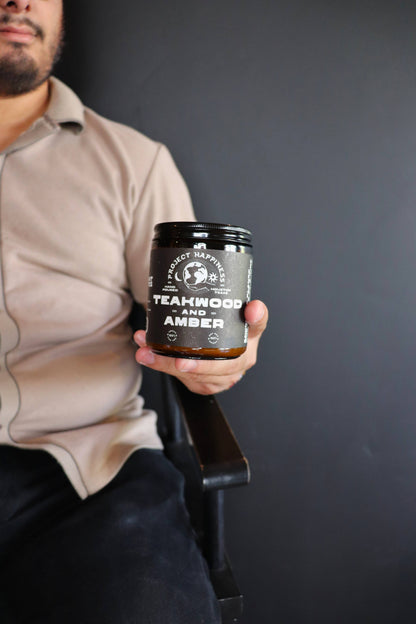 Teakwood and Amber Soy Candle - 8oz