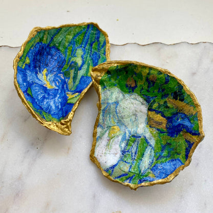 Van Gogh Iris Oyster Shell Jewelry Dish