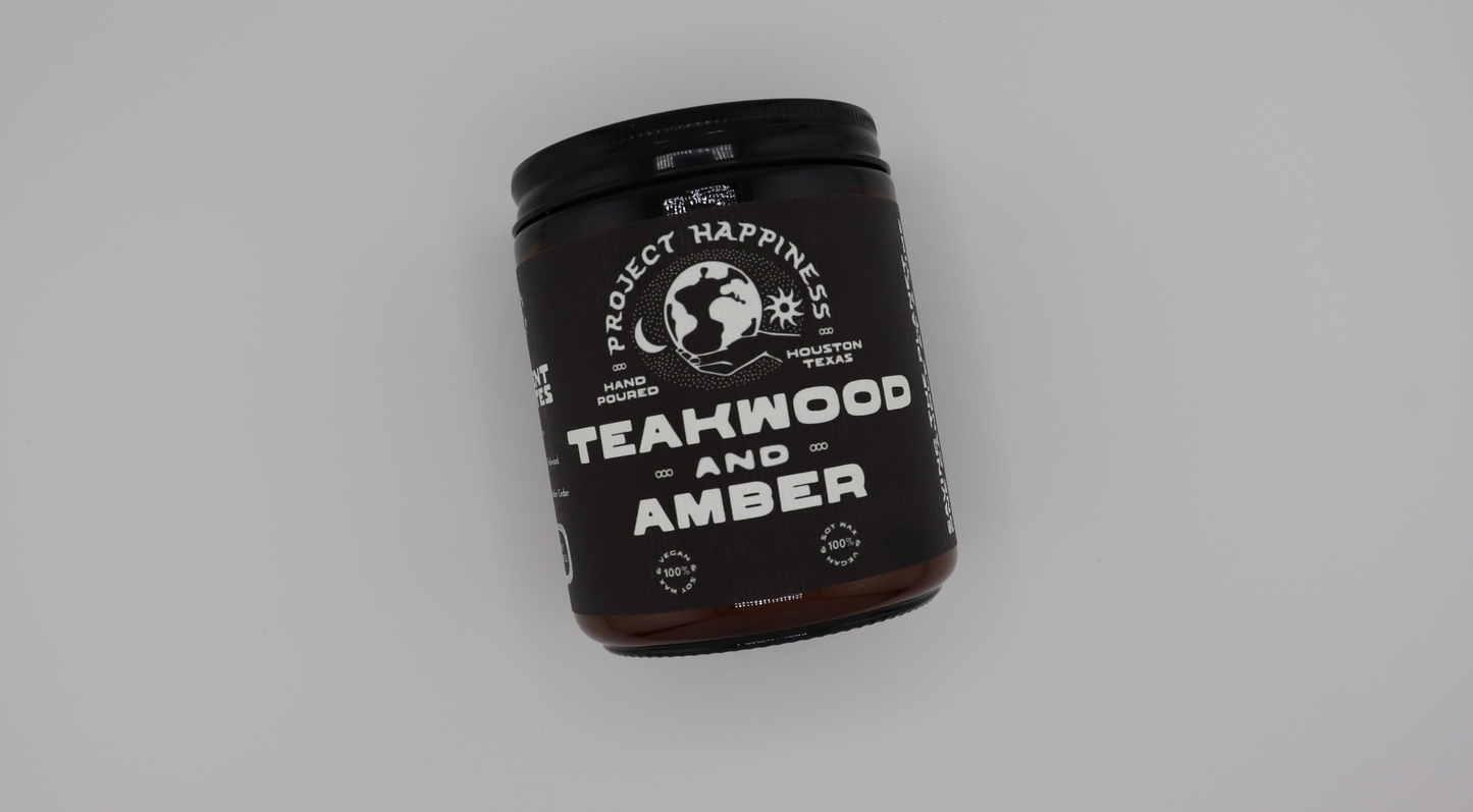Teakwood and Amber Soy Candle - 8oz