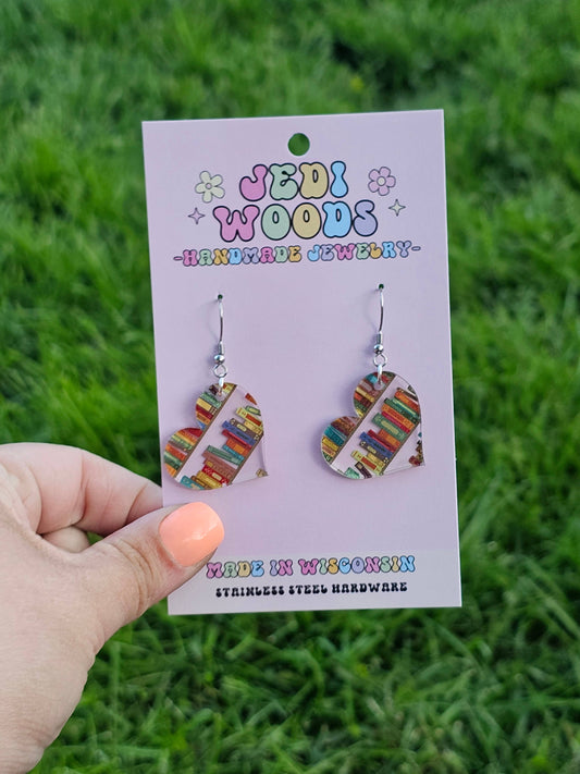 Bookish Heart Earrings