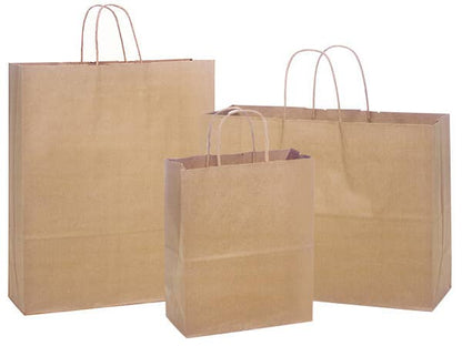 Recycled Brown Kraft Paper Retail Shopping Bags