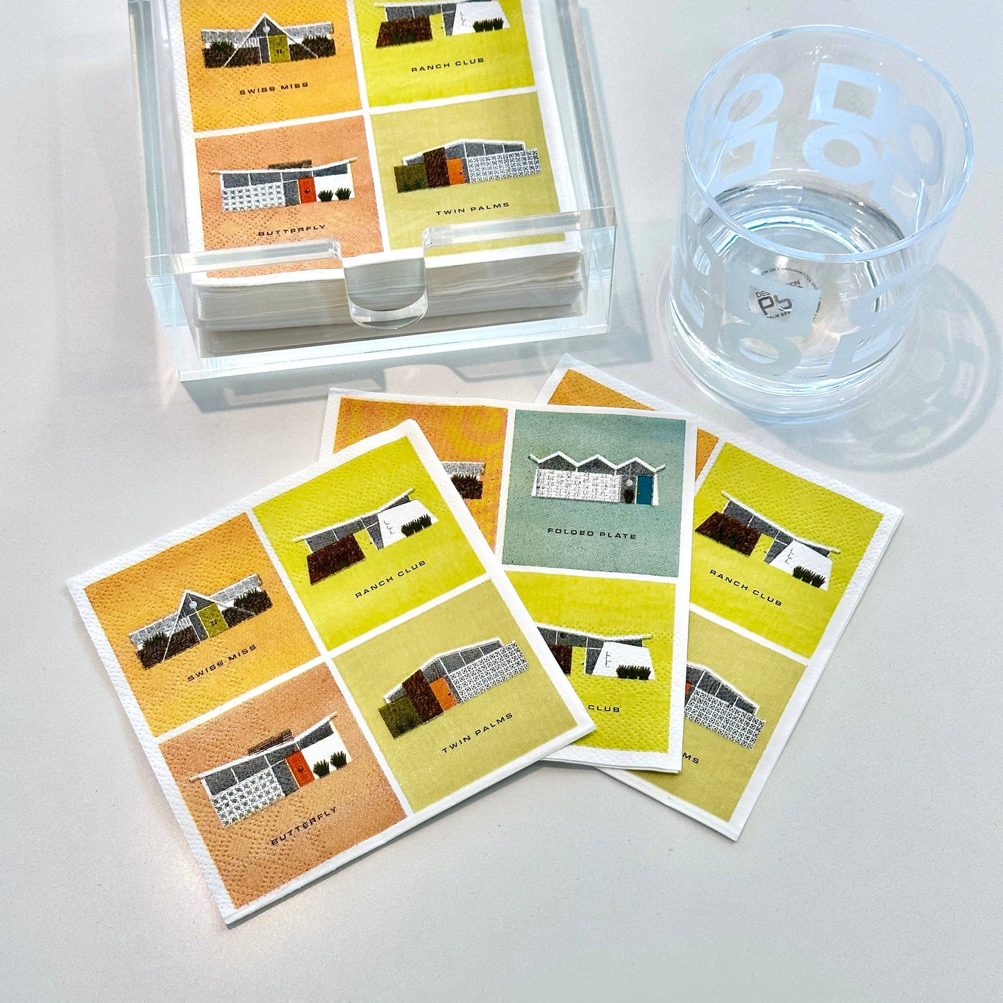PSP-Midcentury House Paper Cocktail Napkin Set