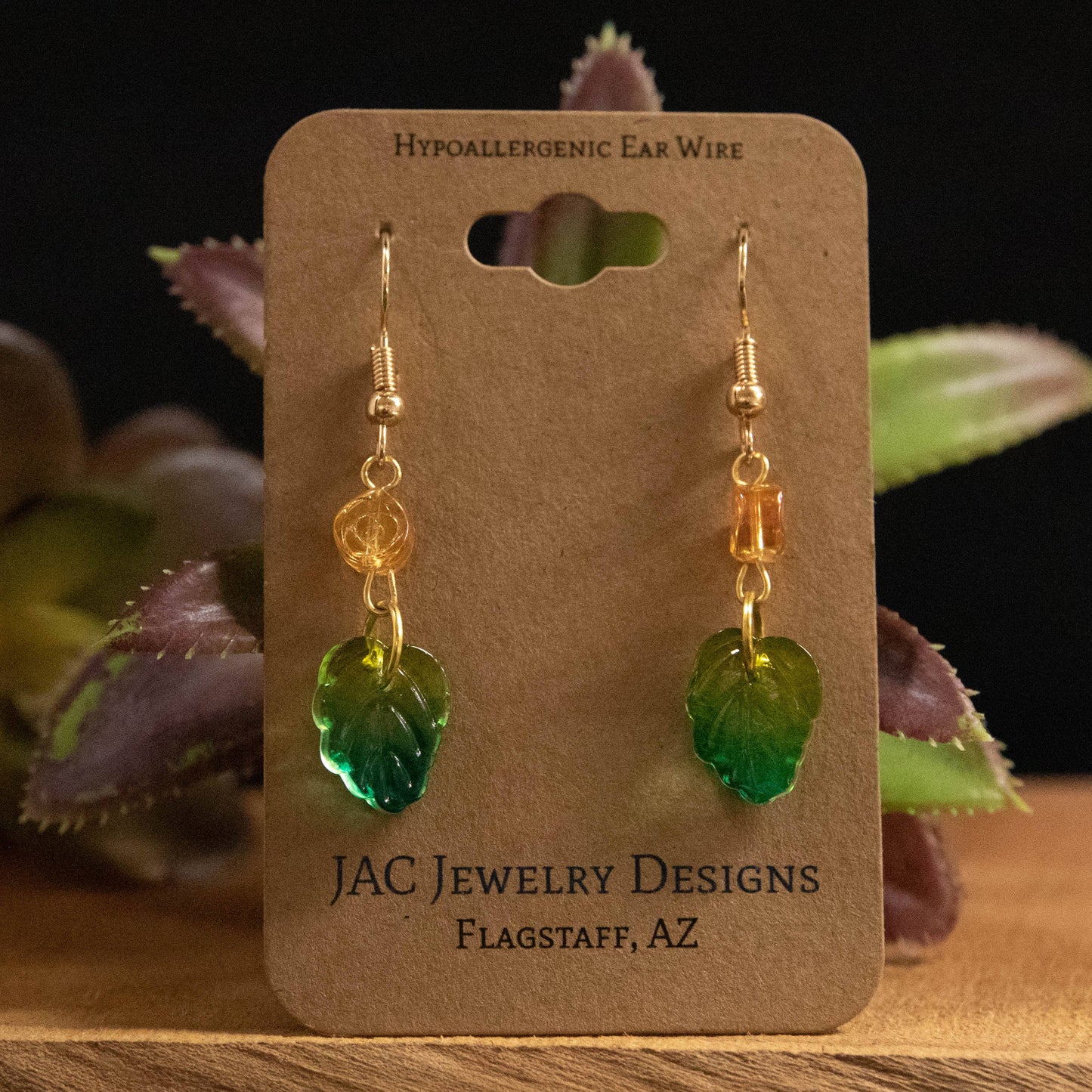 Opaque Leaf Earrings