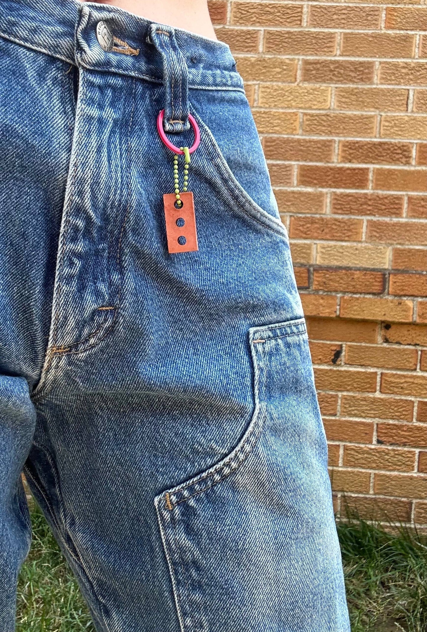 "Pride is a Protest" Brick Keychain