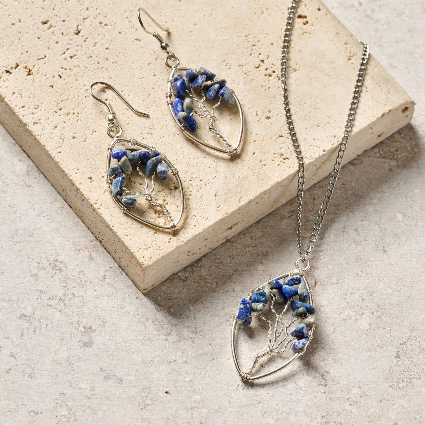 Lapis Tree Pendant Necklace
