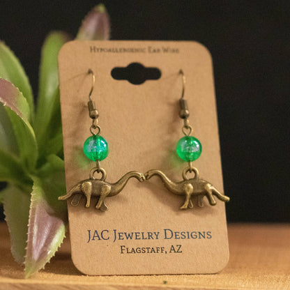 Long Neck Dinosaur Earrings