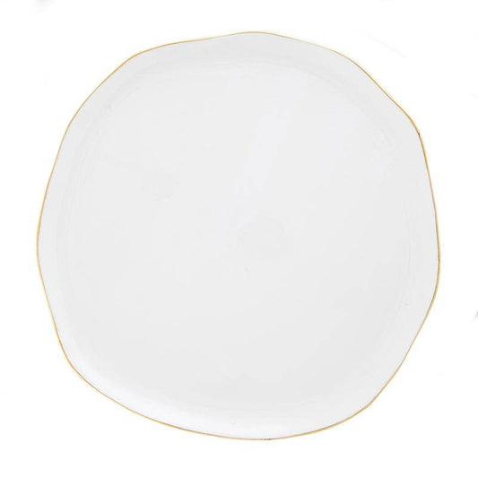 Gold Rim Organic Tray - White + Gold