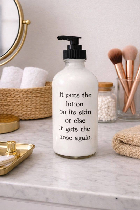It Puts the Lotion on Its Skin Glass Lotion Bottle