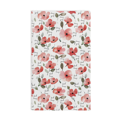 Watercolor Poppy F*ck Trump Hand Towel