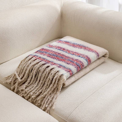 Soft & Cozy Boucle Knit Blanket with tassels