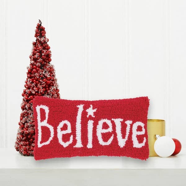 Christmas Believe Star Throw Pillow