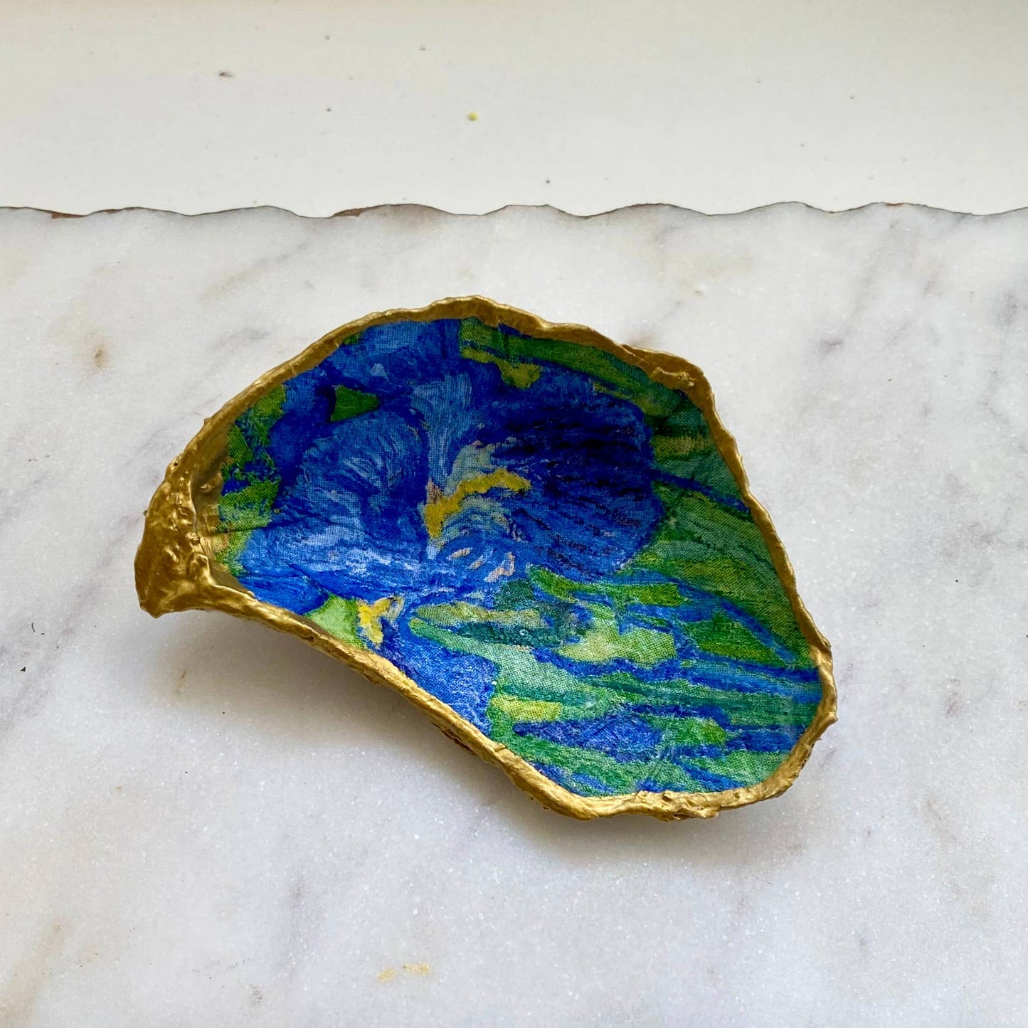 Van Gogh Iris Oyster Shell Jewelry Dish
