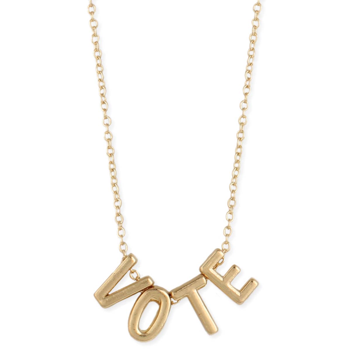 Gold Letter VOTE Necklace
