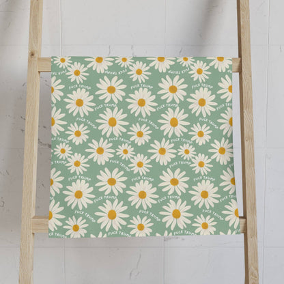 Subtle Retro F*ck Trump Daisy Hand Towel
