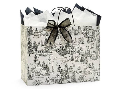 Winter Toile Christmas Gift Bags - 2 sizes