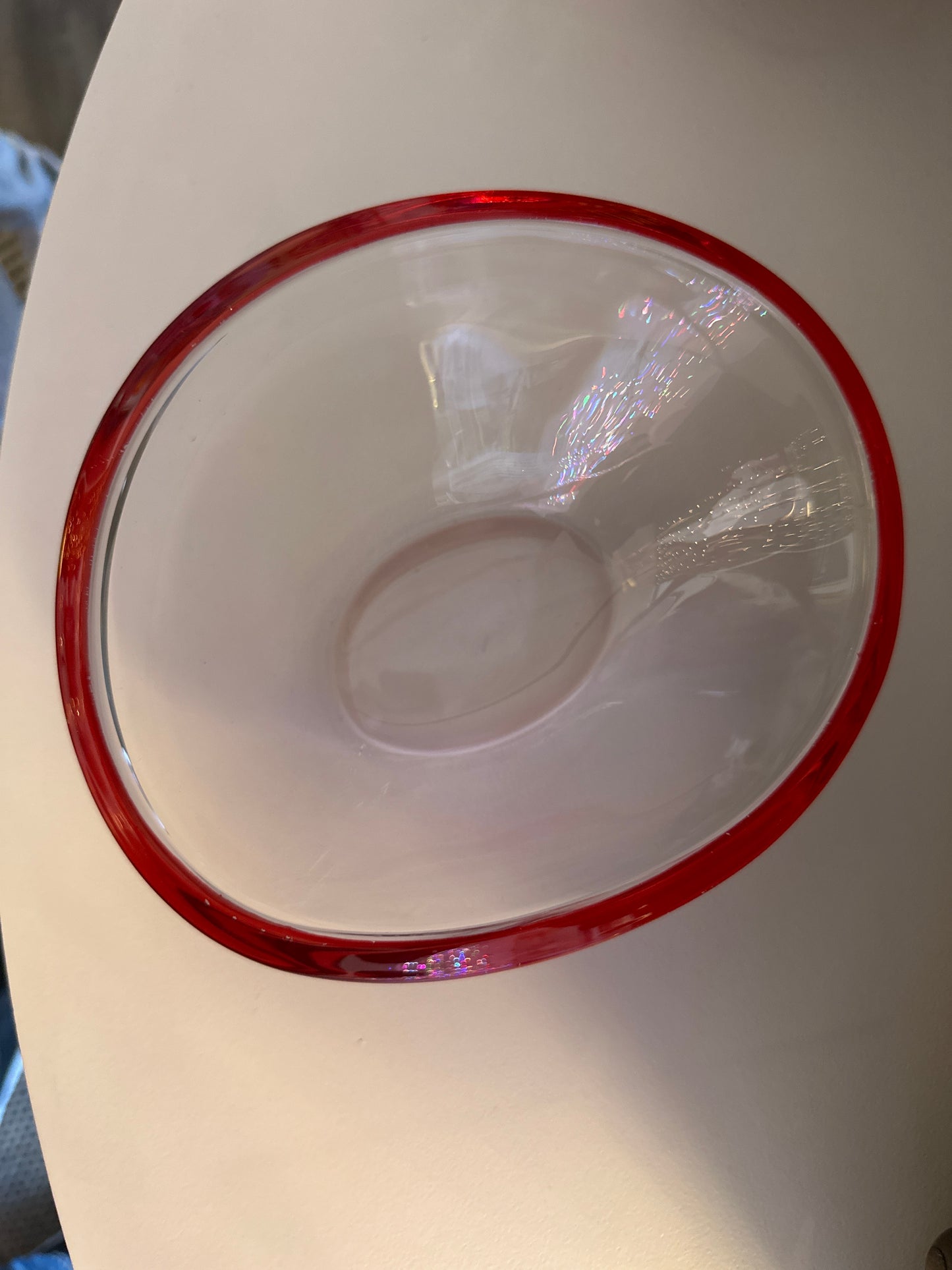 Vintage Oblong Red Trim candy dish/bowl