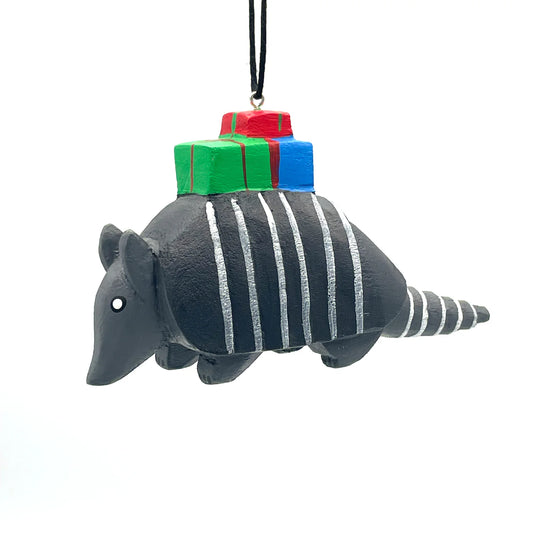 Holiday Armadillo- Balsa Ornament