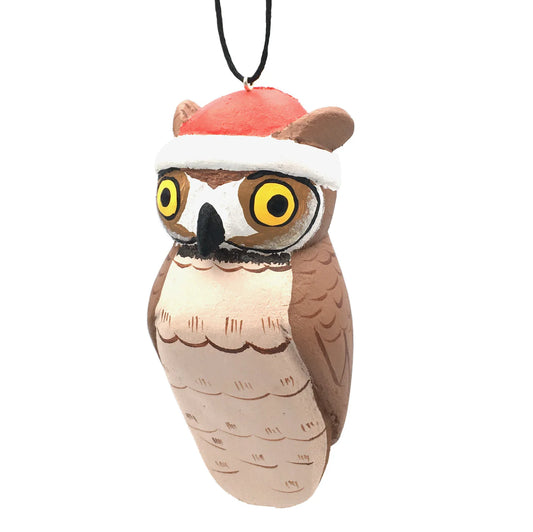 Holiday Owl- Balsa Ornament